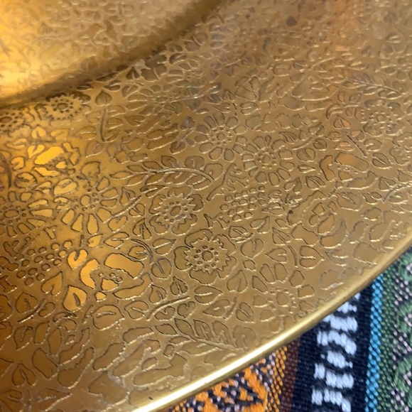 Art Deco 24k gold embossed glass chip dip / veggie / fruit tray & dish - Picture 7 of 13